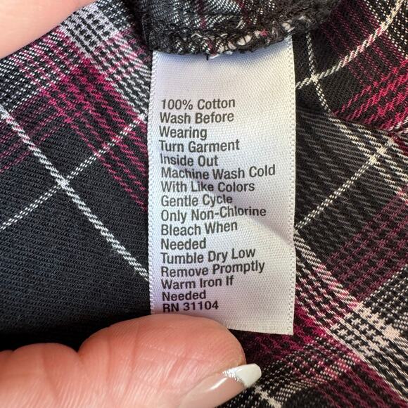 True Craft Plaid Flannel Button-Up Shirt Women’s Medium 100% Cotton - Picture 7 of 7